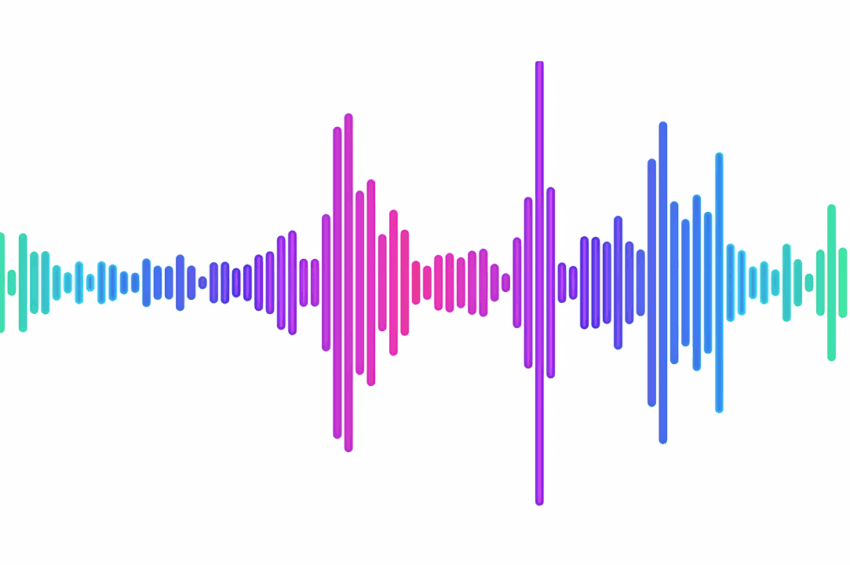 Stylized audio waveform illustration for Whisper Serbian fine-tuning article